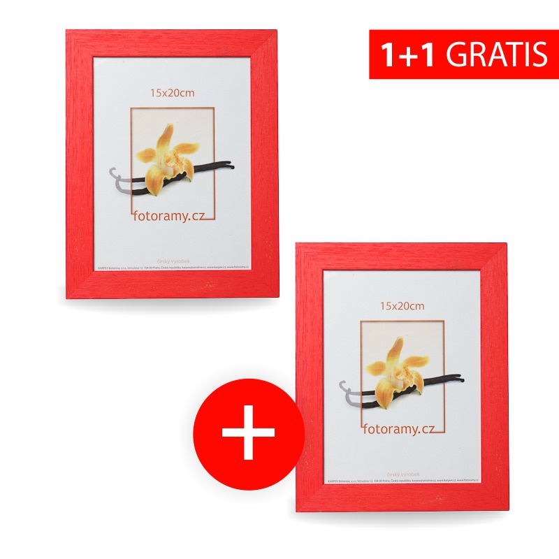 Verkauf 1+1: Fotorahmen aus Holz DRC11K 18x24 C8 rot + zweiter Fotorahmen