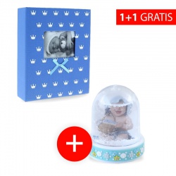 Verkauf 1+1: Kinderfotoalbum 10x15/200 Foto MIRACLE blau + PICCOLO mini Schneemann extra