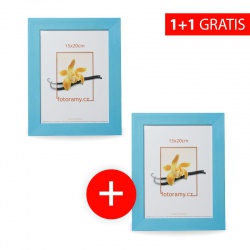 Verkauf 1+1: Fotorahmen aus Holz DRC11K 20x30 C4 hellblau + extra Rahmen