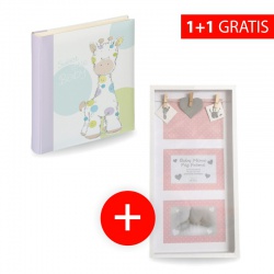 Verkauf 1+1: Kinderalbum Kim 28x30,5/50 + Kinderfotorahmen für mehr Fotos BPD rosa extra