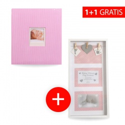 Verkauf 1+1: BAMBINIS Babyalbum rosa + BPD Fotorahmen rosa extra