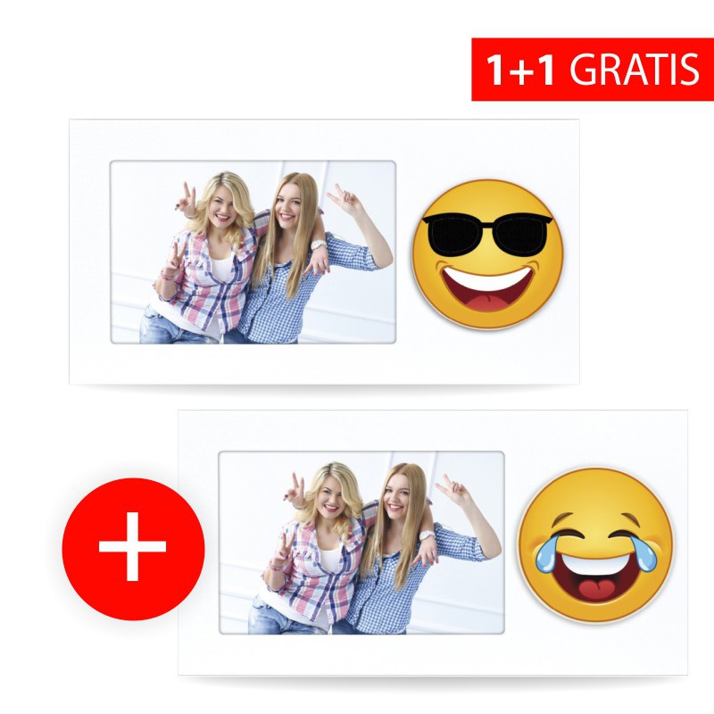 Verkauf 1+1: Fotorahmen Emoji Style 10x15 Brille + Fotorahmen Emoji Style 10x15 extra