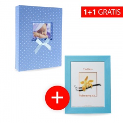 Verkauf 1+1 Fotoalbum 10x15/200 DREAMLAND blau + Holzrahmen DRC11K 15x20 C4 blau extra