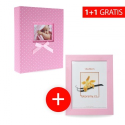 Verkauf 1+1: Album 10x15/200 DREAMLAND rosa + Holzrahmen DRC11K 15x20 C7 rosa extra