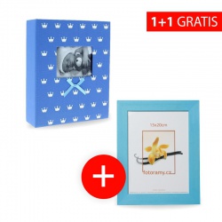 Verkauf 1+1: Fotoalbum 10x15/200 MIRACLE blau + extra Holzrahmen DRC11K 15x20 C4 blau