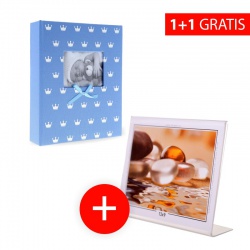 Verkauf 1+1: Kinderfotoalbum 10x15/304 MIRACLE Blau + Acrylrahmen 13x9cm extra breit