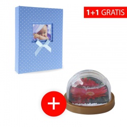 Verkauf 1+1: Kinderfotoalbum 10x15/304 MIRACLE Blau + Goldene Mini Schneeflocke