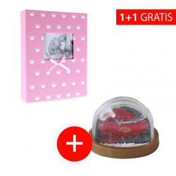 Sale 1+1: Kinderfotoalbum 10x15/304 MIRACLE rosa + extra goldene Mini-Schneeflocke