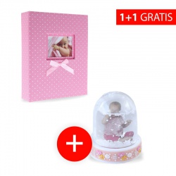 Verkauf 1+1: Kinderfotoalbum 10x15/200 Foto DREAMLAND rosa + PICCOLO mini Schneemann extra